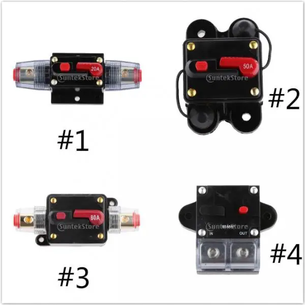 Car Auto Marine Inline Circuit Breaker 40 AMP Manual Reset Audio Fuse Holder Safety Protection