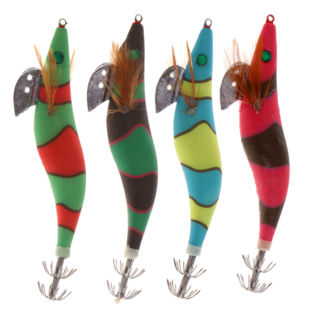 Glow in The Dark Luminous Fishing Lures Bait Squid Shrimp Jigs Hooks 13.5cm