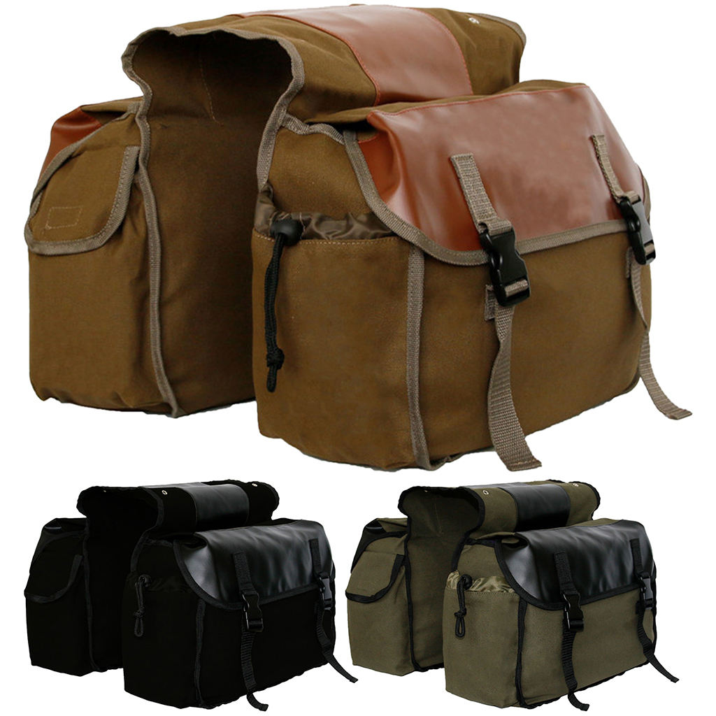 Waterproof Bike Double Pannier Bags Outdoor 30-40L Capacity Pack Rack Large Pockets Trunk for Bicycle Motorcycles Traveling