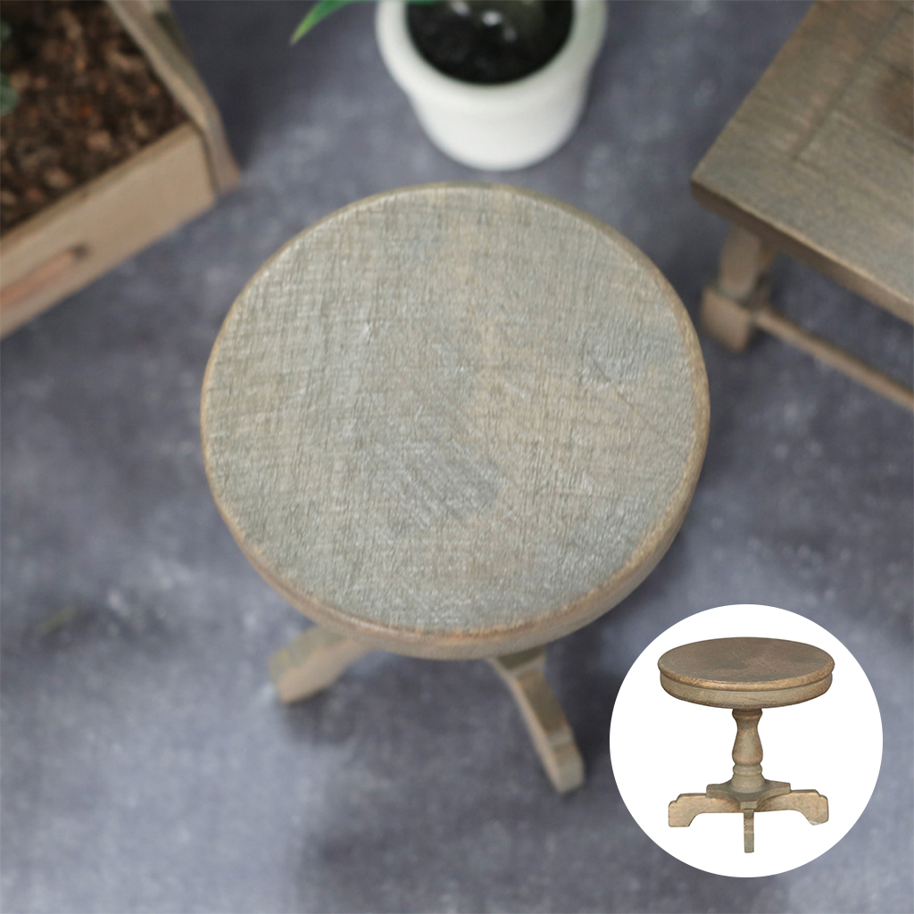 1:12 Dollhouse Shabby Antique Wood Table Garden Yard Modern Furniture Toys