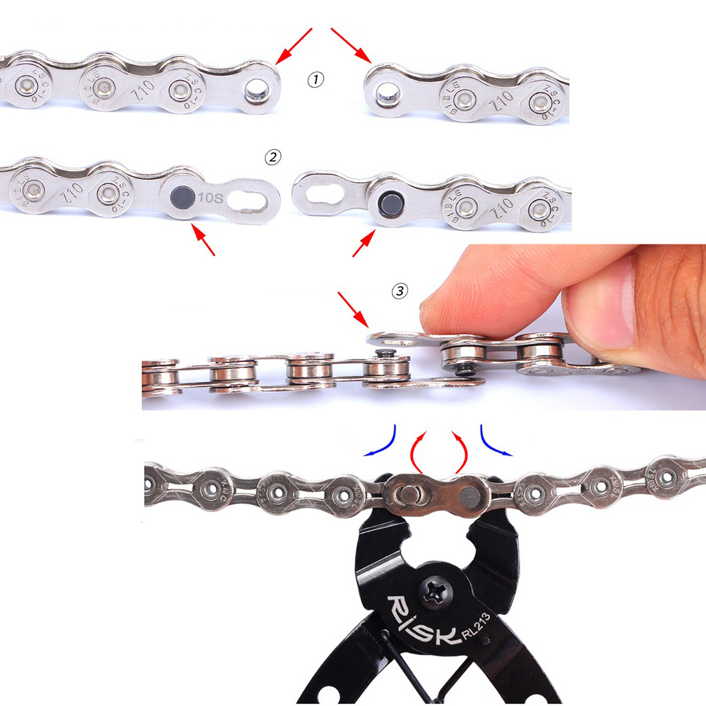 Bike Chain Link Silver Missing Chain Connectors Link Quick Release Chain Master Link Joint Connector Clip Lock Accessories