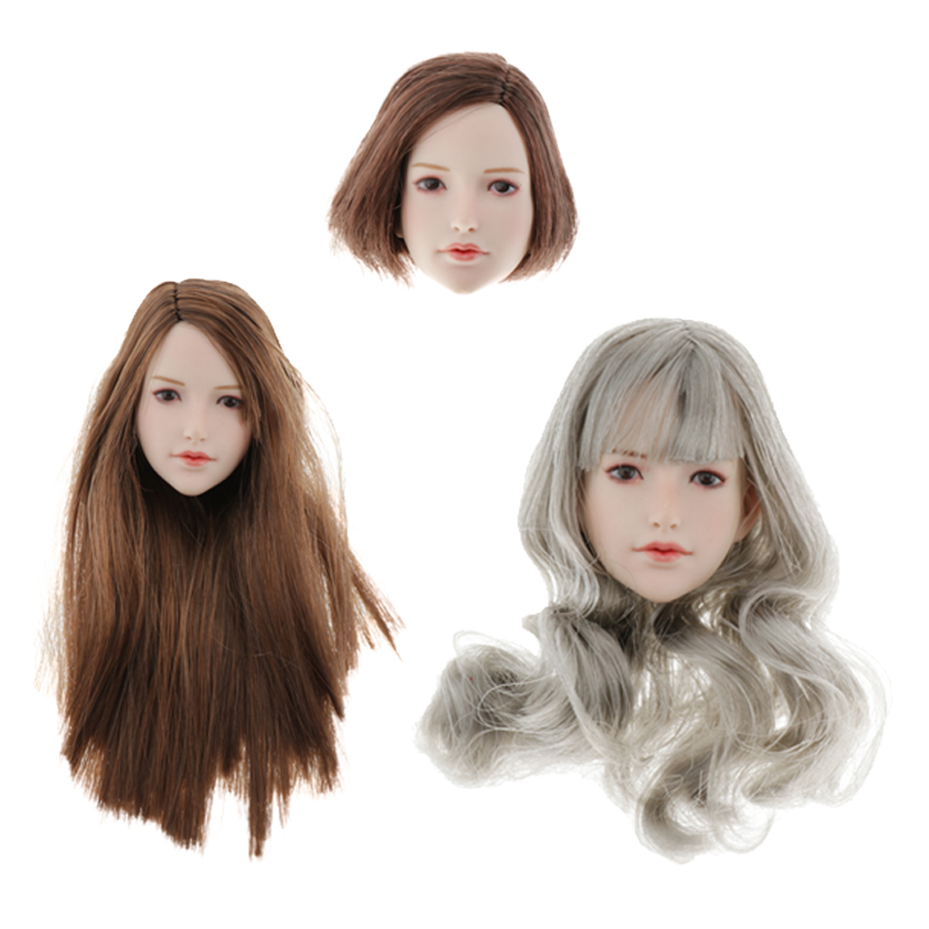 1/6 Female Head Sculpture with Make-up for Custom Dolls Production