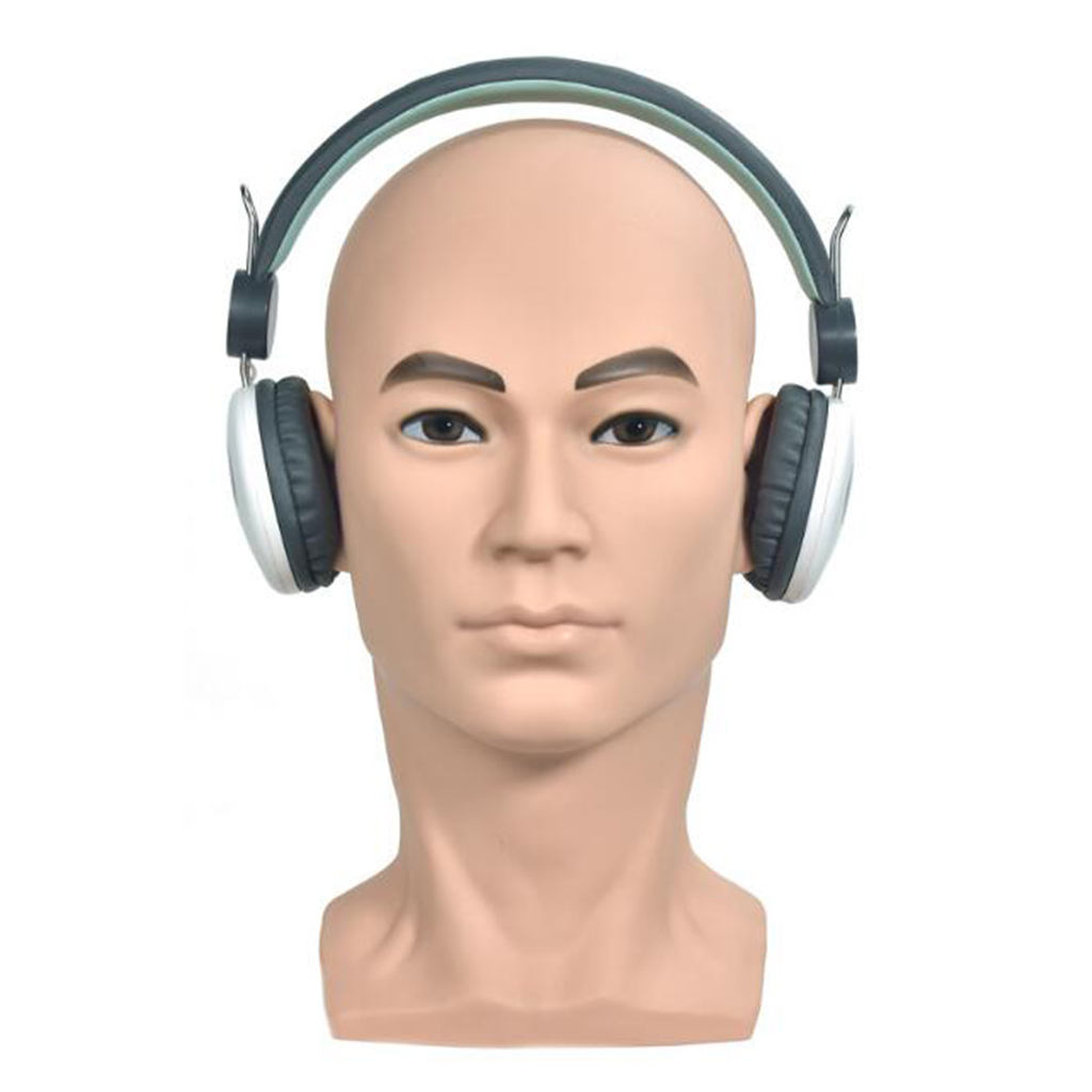 Bald Mannequin Head Male Professional Cosmetology Doll Head for Wig Making, Display Wigs, Eyeglasses, Hats, Caps and more