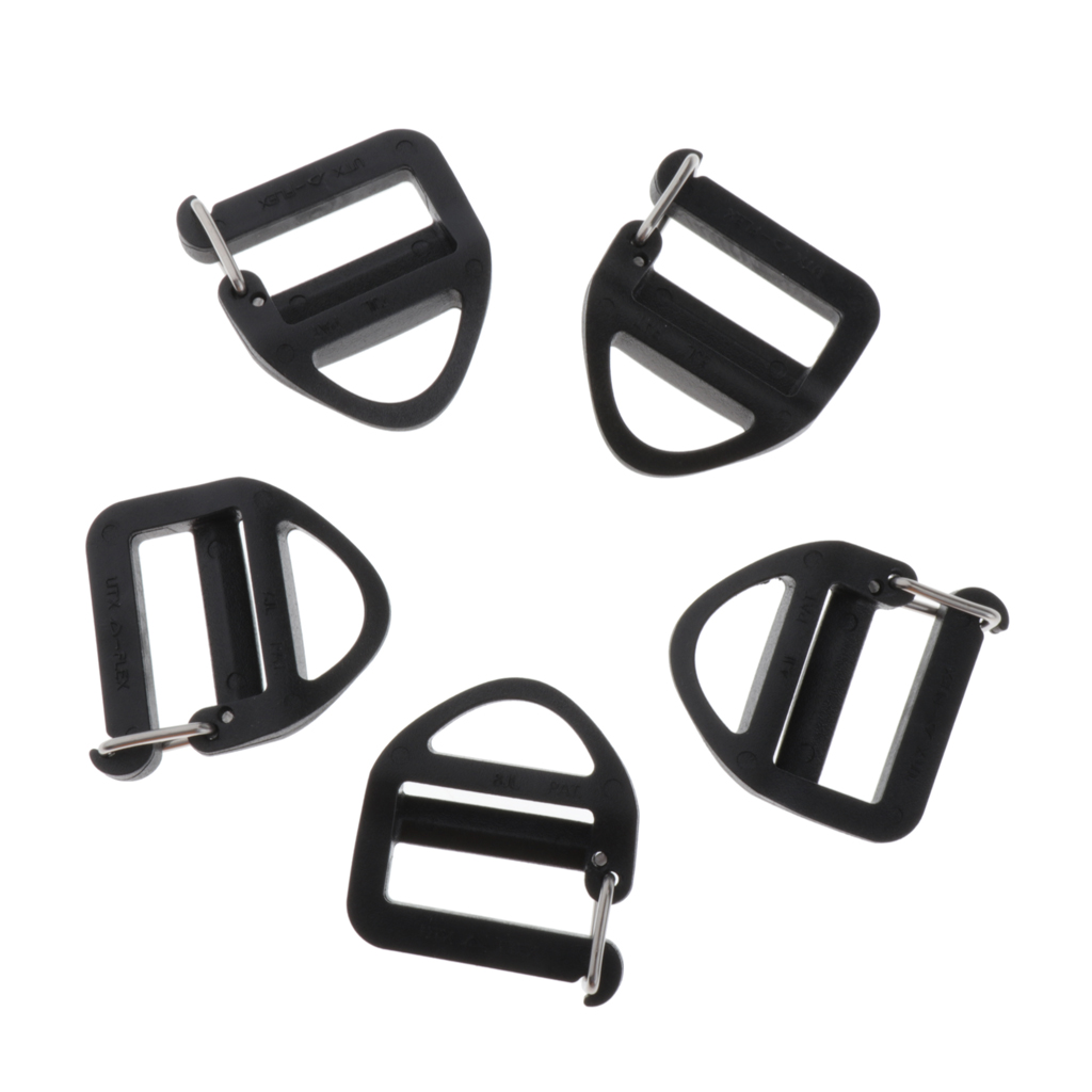5Pcs Adjustable Ladder Lock Slider Backpack Straps Fastener Webbing Buckles