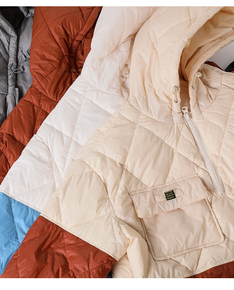 2021 Women's Autumn and Winter New Lightweight Jacket Casual Loose Hooded Pullover Warm Puffer Jacket Women's Clothing   J15478