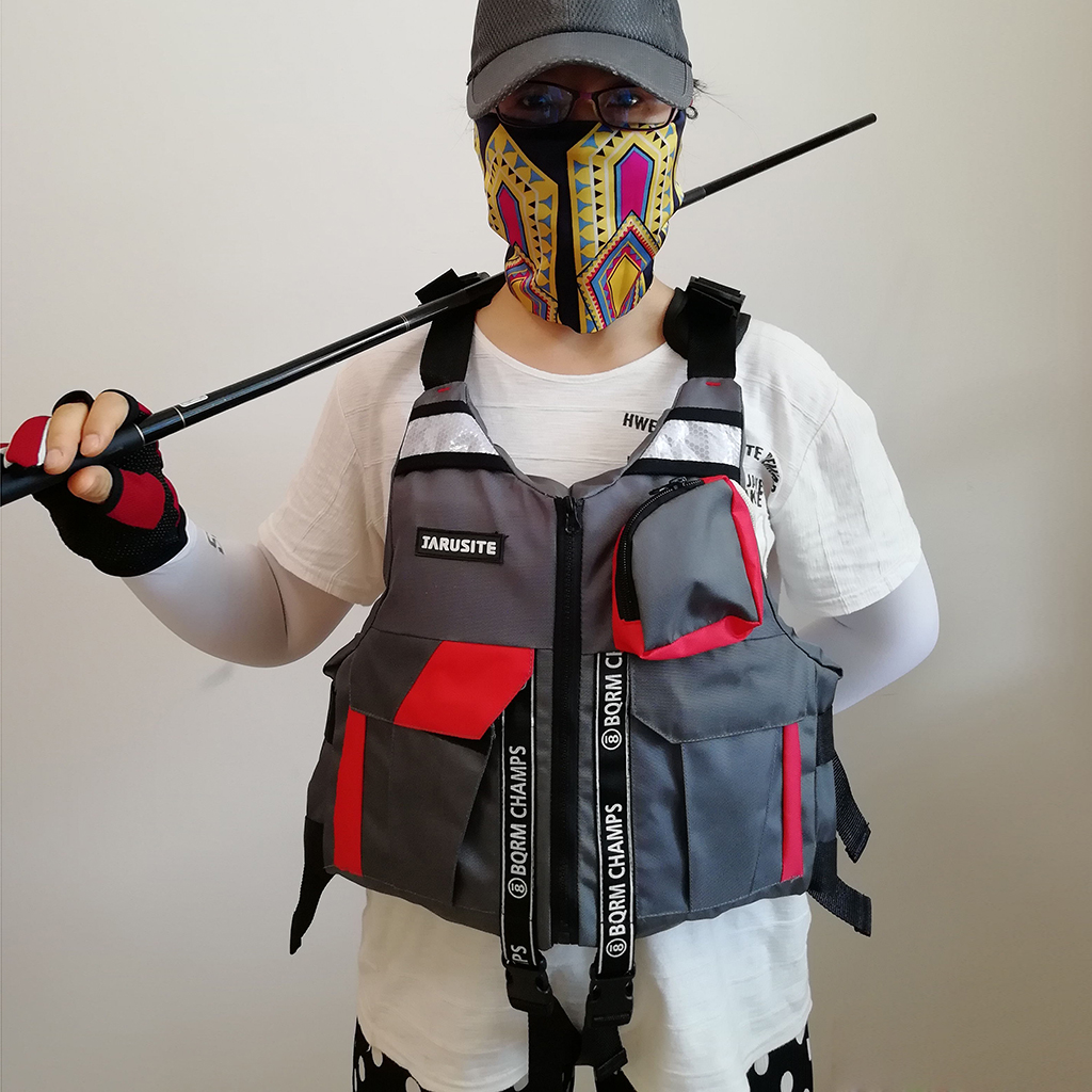 Reflective Life Jacket Fishing Mesh Vest Waistcoat Floats PFD with Whistle