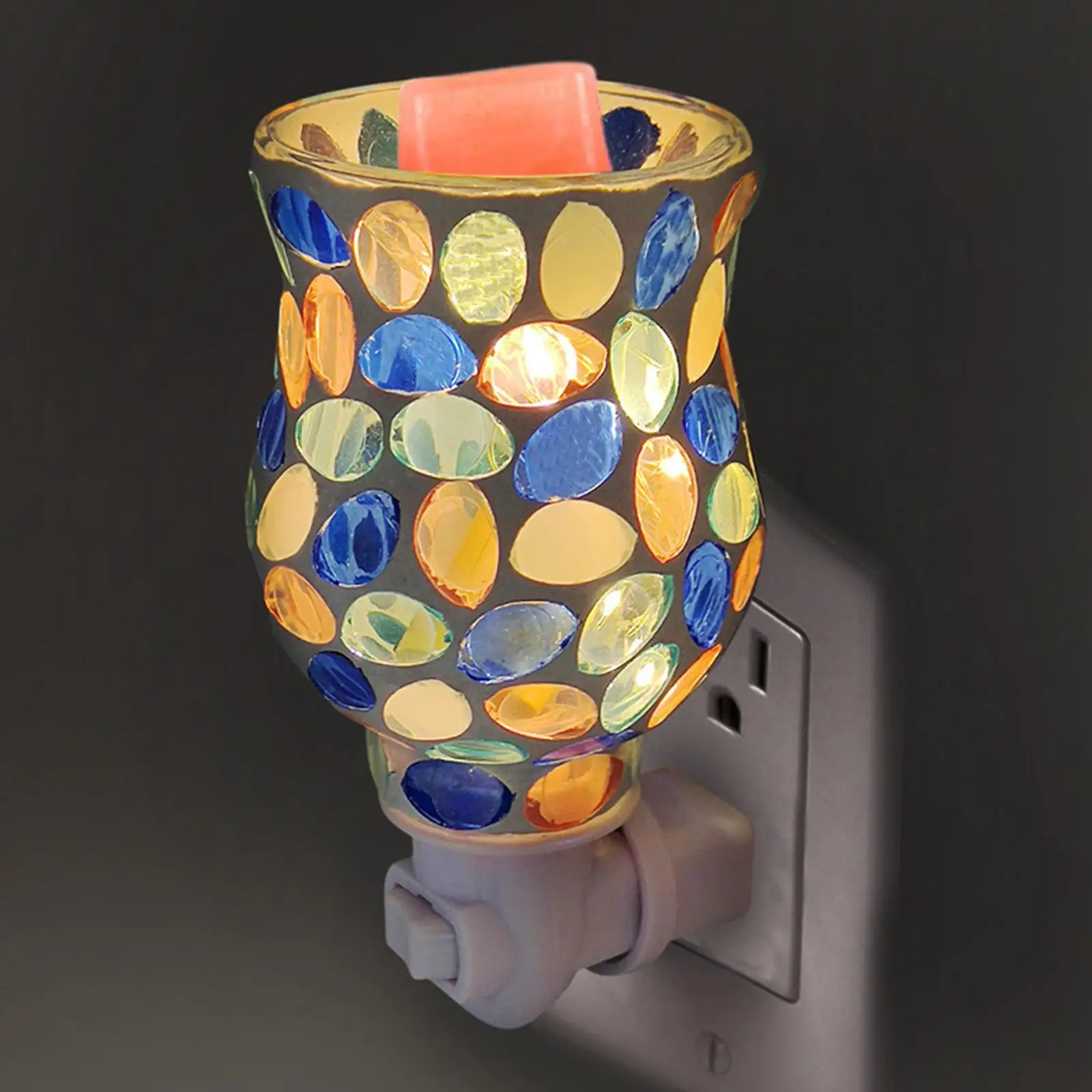 1Pcs Wax Melt Warmer Lamp Creative Usplug Decorative Scent Melter Ornament Mosaic Night Light for Living Room Kitchen Bathroom