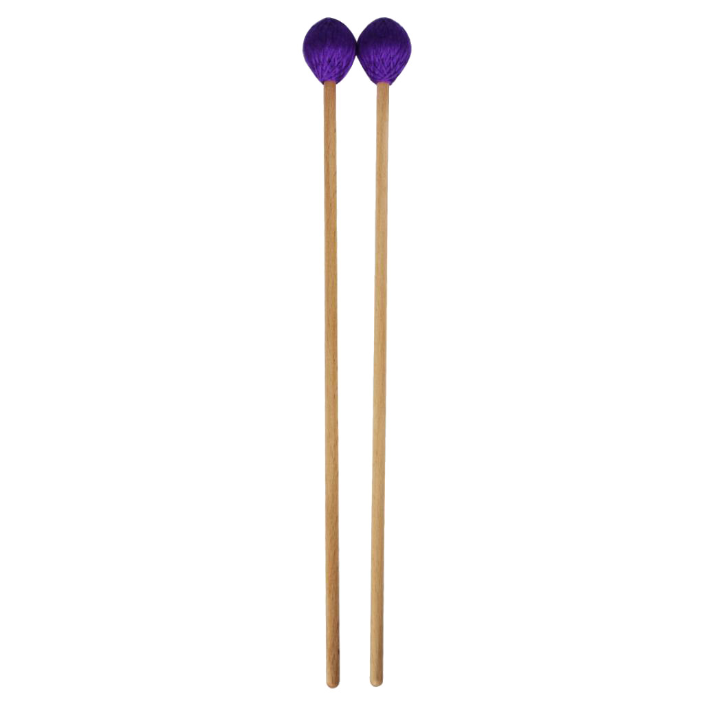 1 pair of marimba mallets made of maple & woolen thread drumsticks (purple)
