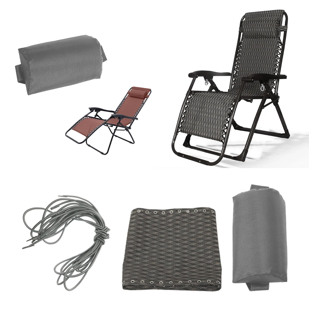 Recliner Tessforest Cloth Lace Fit Folding Lounge Patio Chair 160x43cm Black 