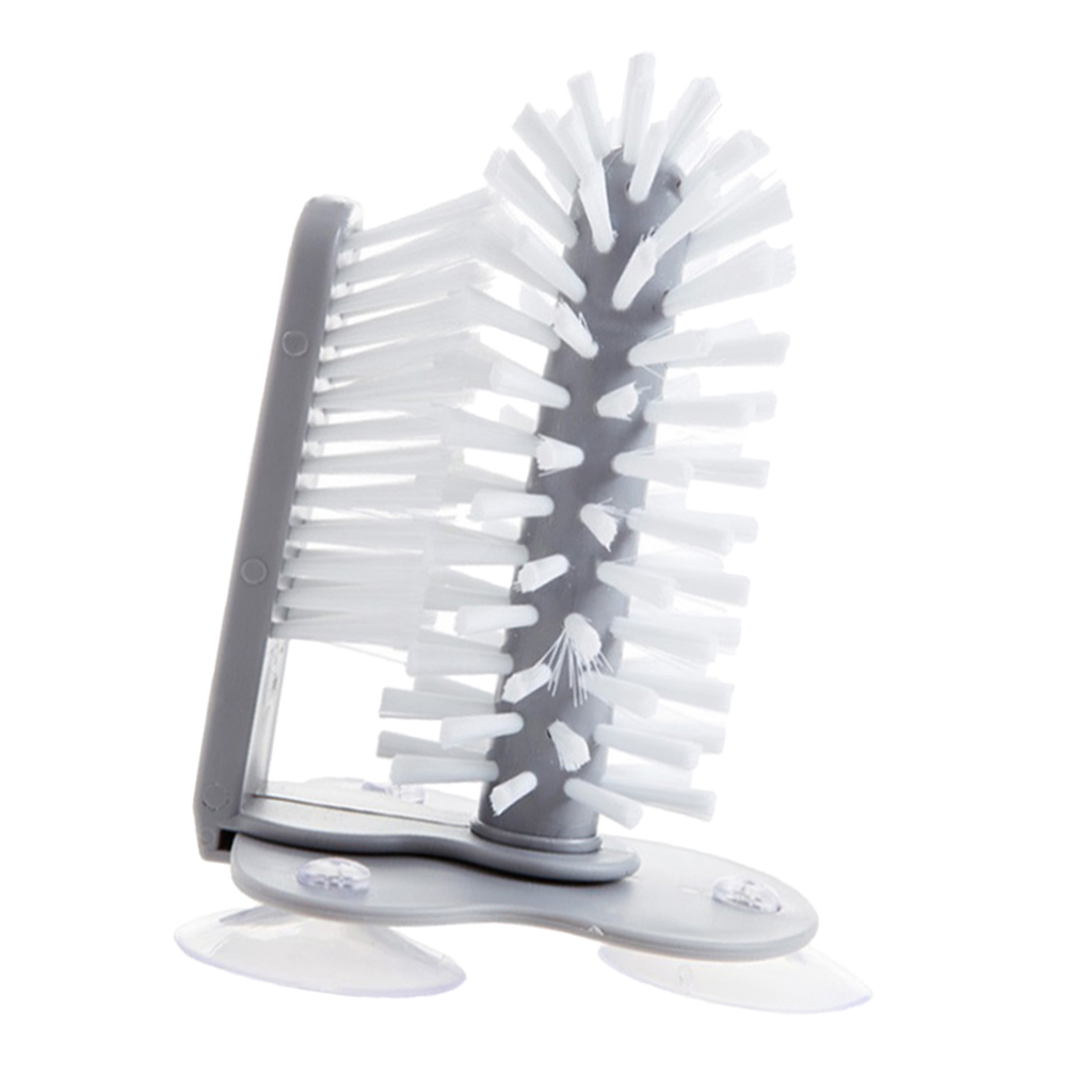 Bristle Scrub Kitchen Bottle Cleaning Washing Brush-Up Glass Brush with Suction Cup