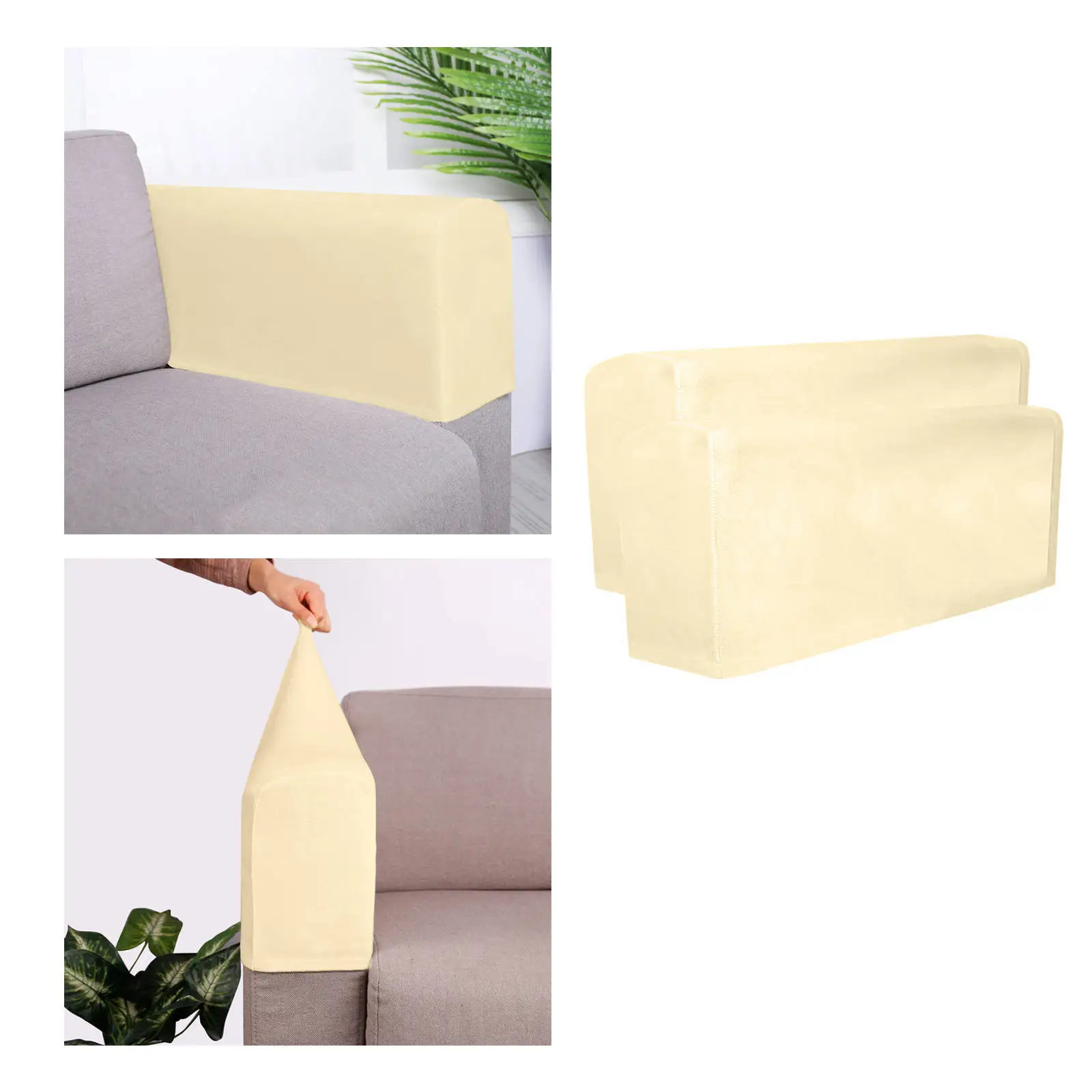 2pieces Sofa Armrest Cover Couch Arm Protector Solid Color Couch Arm Protectors Machine Washable