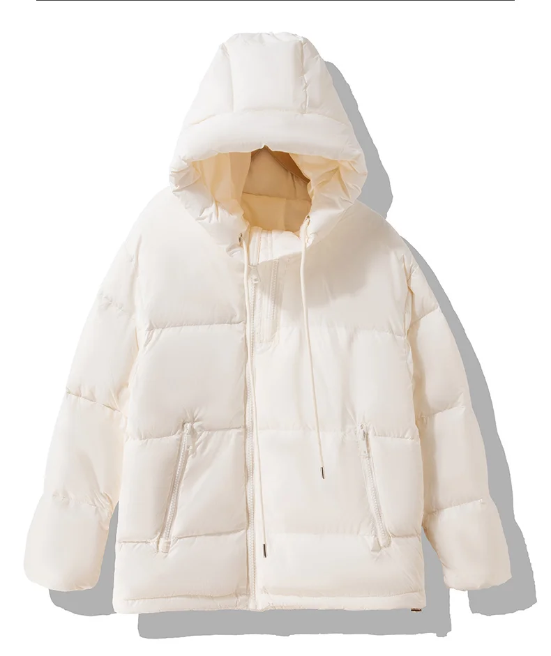 puffer coat with hood Korean version of 2021 warm down jacket women's winter short bread jacket small hooded thin white duck down coat jacket long puffer coat womens