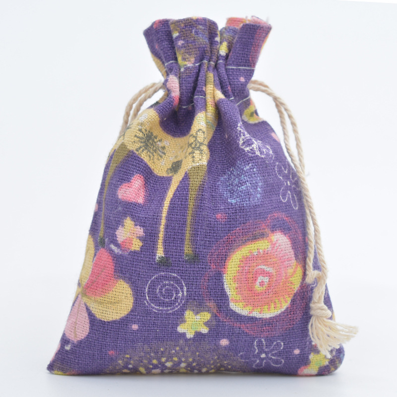 10pc niedlichen Druck wieder verwendbare Baumwolle Linie Tasche Kordel zug Beutel Süßigkeiten Gunst Halter Schmuck Party Geschenke Tasche 10x14cm/13x18cm 29 Farben – Detail 14