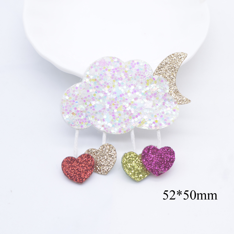 12 Stücke Kawaii Meteor Regenbogen Kuchen Eis Heißluftballon Wolke Applikation für DIY Baby Hut Kopfbedeckung Haarspangen Bogen Dekor Patches – Detail 7