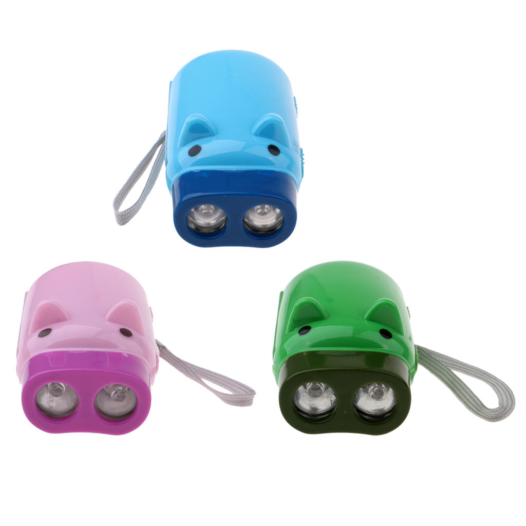 Outdoor Hand Crank Dynamo Self Powered LED Flashlight Camping Torch Light Night Lamp