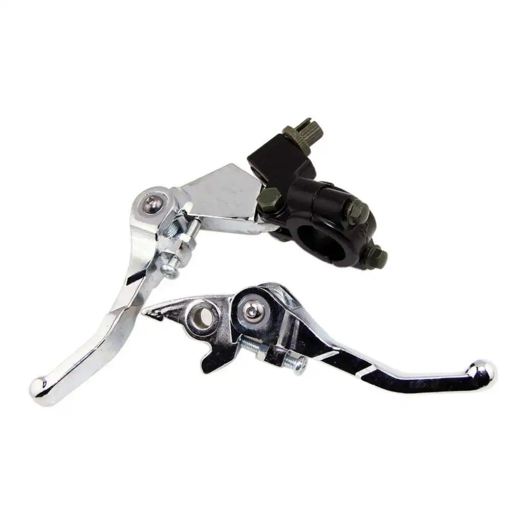 CNC Aluminum 7/8 Inch Universal Folding Clutch Brake Lever Left Right for 110 125 Cc SSR Dirt Bike Motorcycles - Silver&Black