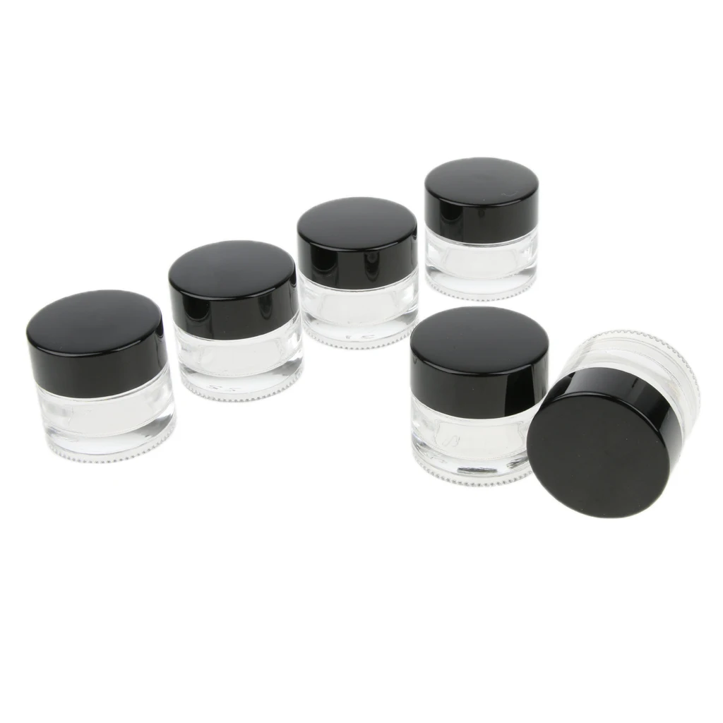 6/set 10g Empty Glass Jar with Lid Travel Bottles Container Compact Storage