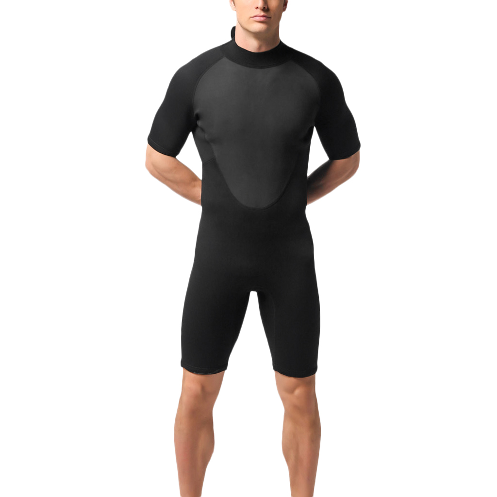 New 3mm Neoprene Men's Back Zip Shorty Wetsuit Scuba Diving Suit Rash Guard