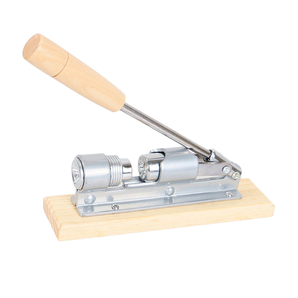 Heavy Duty Stainless Steel Pecan Nutcracker Tool , Wood Handle Base