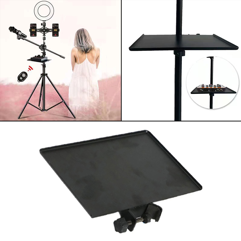 Heavy Duty Sound Card Tray Live Broadcast Music Sheet Microphone Stand Rack Phone Clip Holder