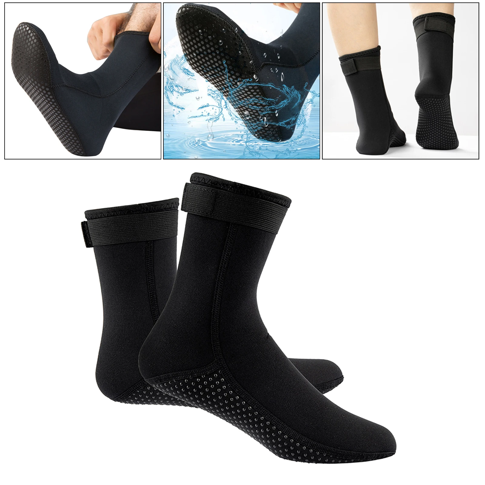 3mm Neoprene Diving Socks Wetsuit Socks Water Sport Scuba Socks Booties Swimming Fin for Women Men Running Skiing Kayaking