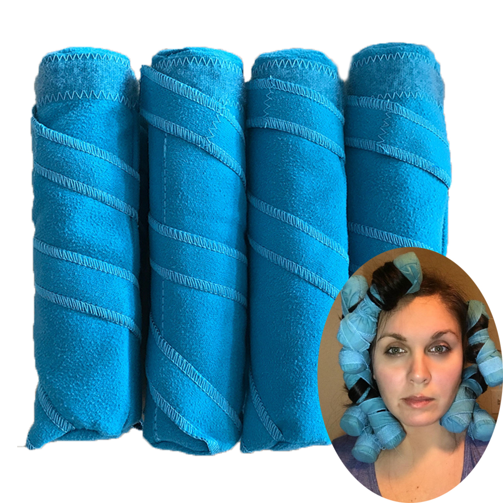 Best of 8 / 12pcs Hair Rollers Sleep Styler Kit Long Cotton Curlers DIY Magic Hair Dressing Charming Hairstyle Styling Tool Kit Blue Color Reviews & Tips