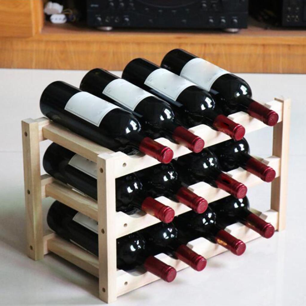 Wood Wine Rack Liquor Holder Wine Storage Rack Wine Bottle Holder for Pantry Decoration