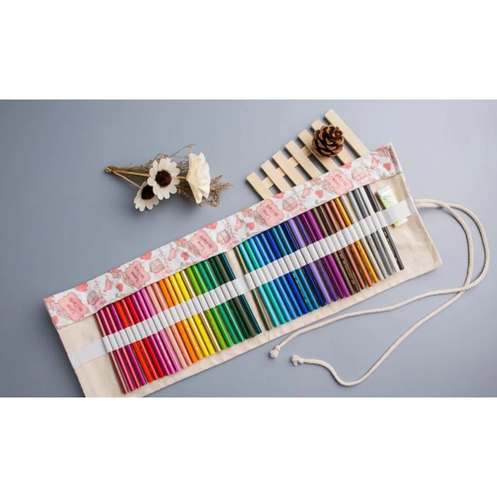 Romantic Pen Roll, Pencil Case for Colored Pencils, Brush Set, Roll Case,
