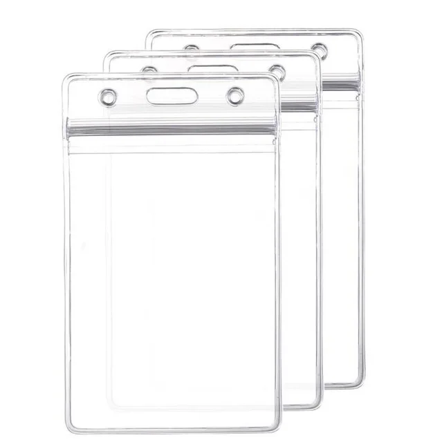 1pcs Hard Plastic Transparent Card Case Holder Work Card Id Badge Holder  Double-Sided Card Vertical Clear Id Card Cover Shell - AliExpress