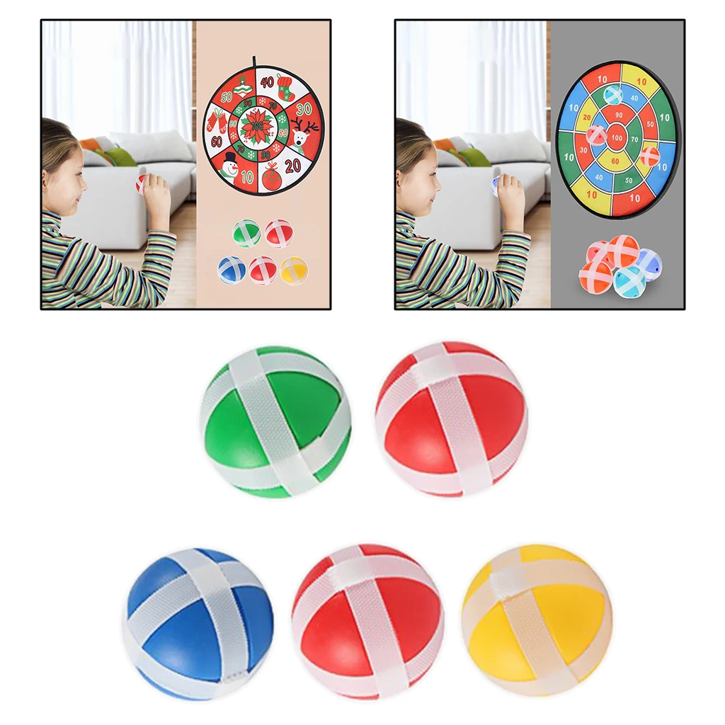 3/5x Safe Plastic Darts Party Sticky Ball Round Adhesive for Dart Board Game