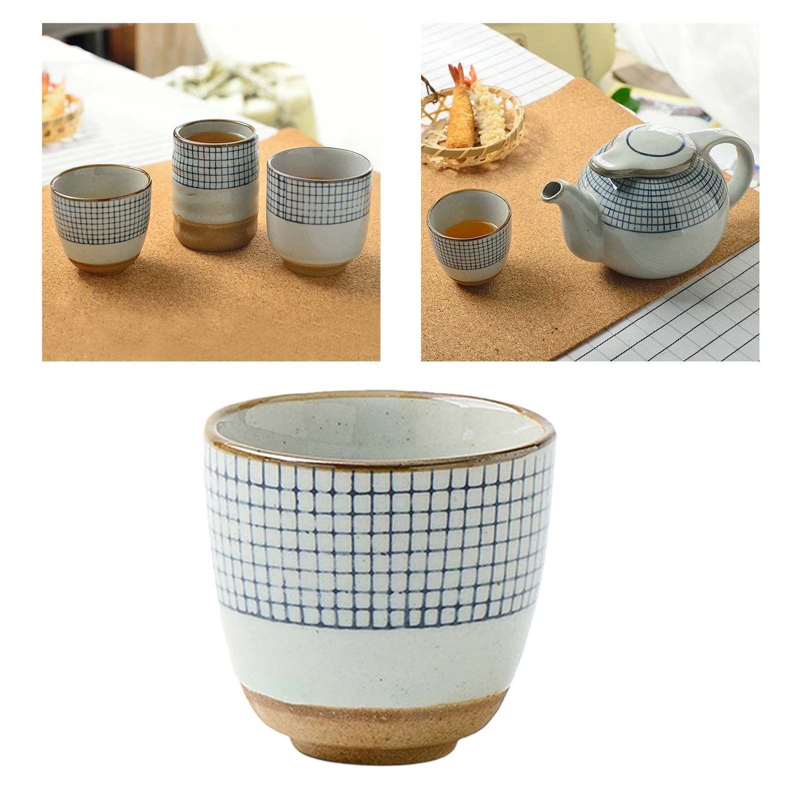 Japanese Pottery Tea Cup Mug Handpainted Ceramic Teacup Yunomi Tea Cup, No Handles