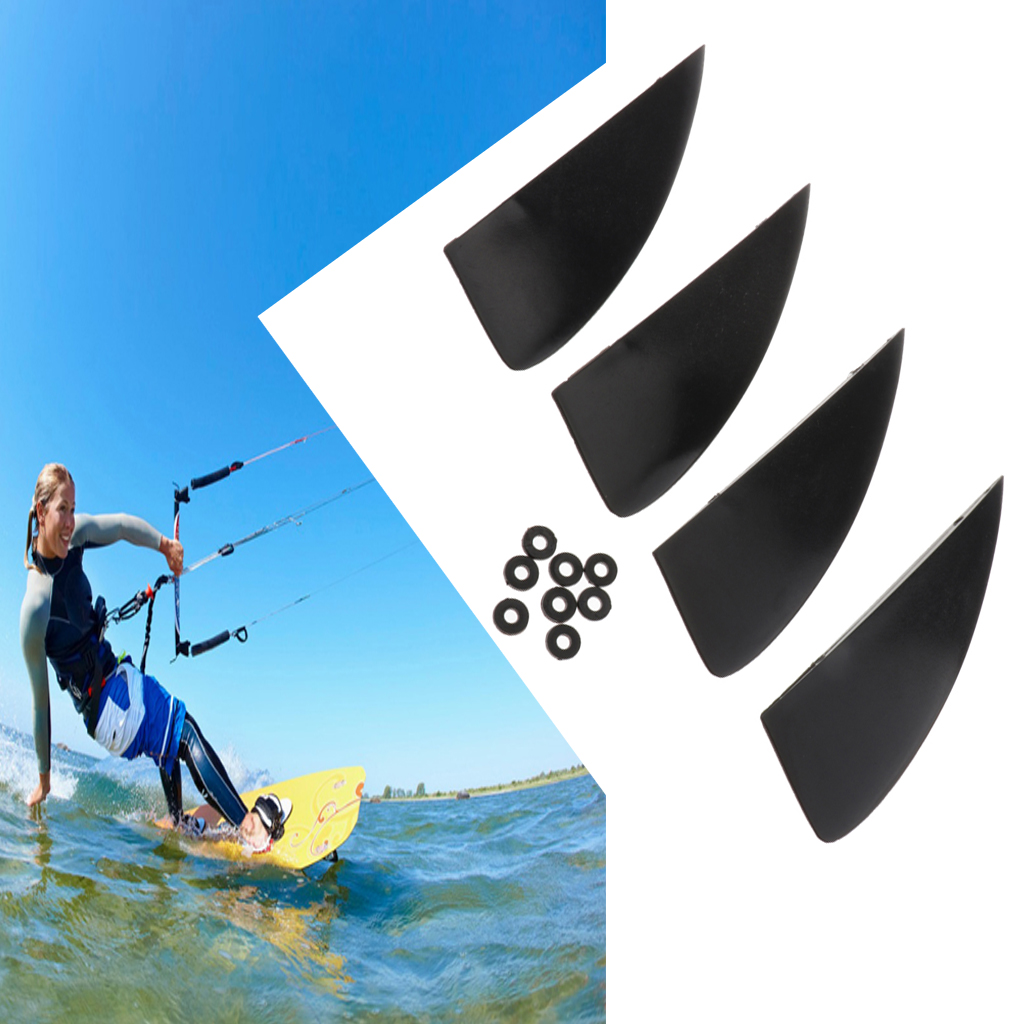 4 Pieces Fiberglass Reinforced Nylon Fin Set for Kiteboarding Kite Flyling Surfing Accessories - Durable & Solid