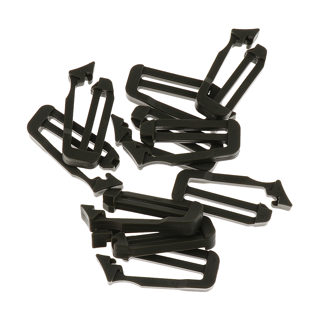 10pcs 25mm Plastic Molle Webbing Connecting Clips Strap Buckle Backpack Belt Carabin