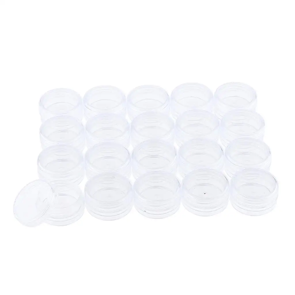20 Pieces Mini Empty Cosmetic Jars Cream Jars Transparent Jars