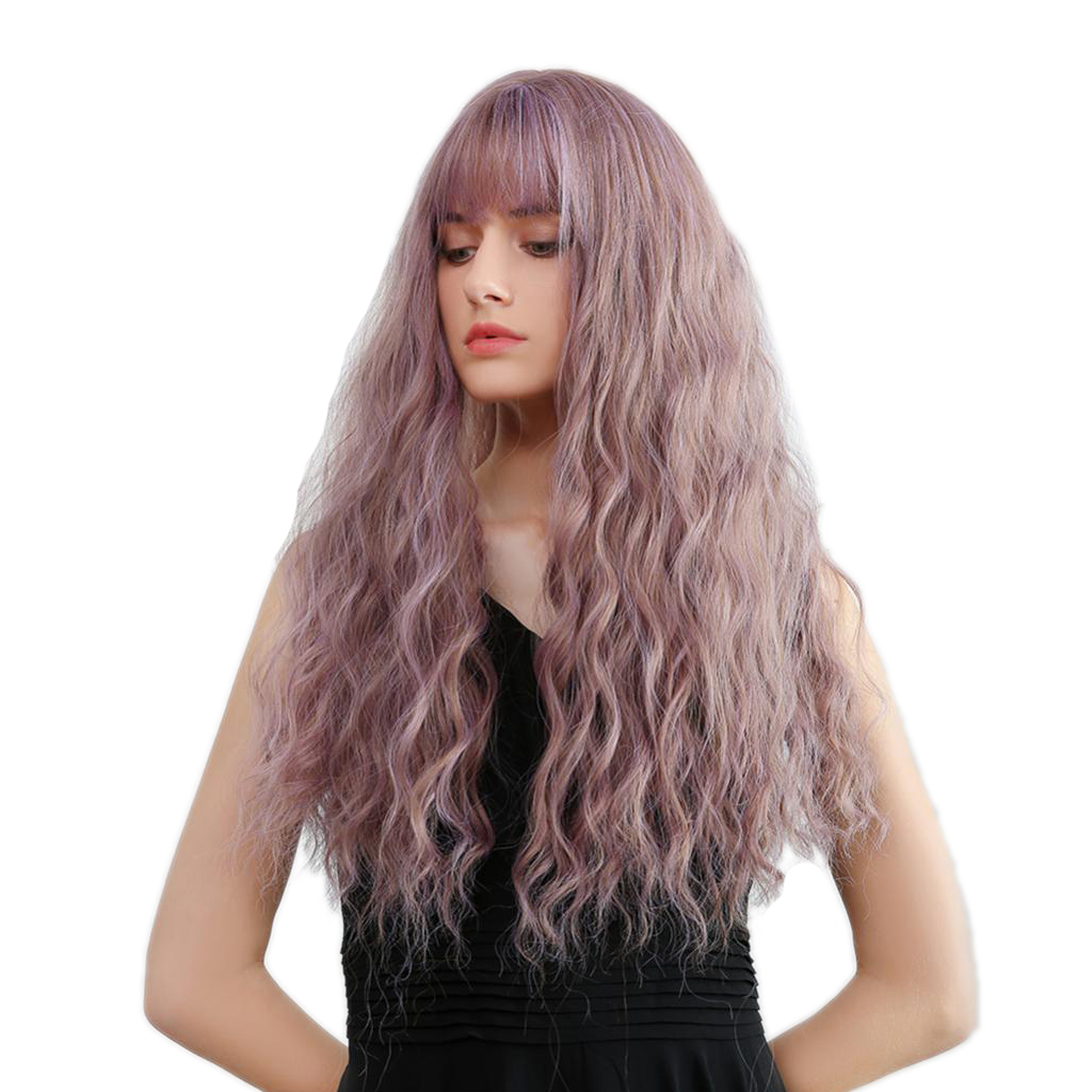 26'' Feamle Synthetic Wigs Elegant Party Costume  Wig With Neat Bang