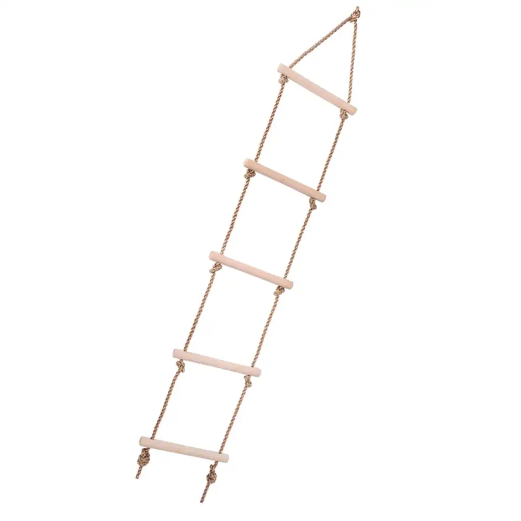 Climbing Rope Ladder for Kids - Backyard Outdoor Exercise Equipment -  Slackline Ladder, Playground Rope Ladder for Swing Set