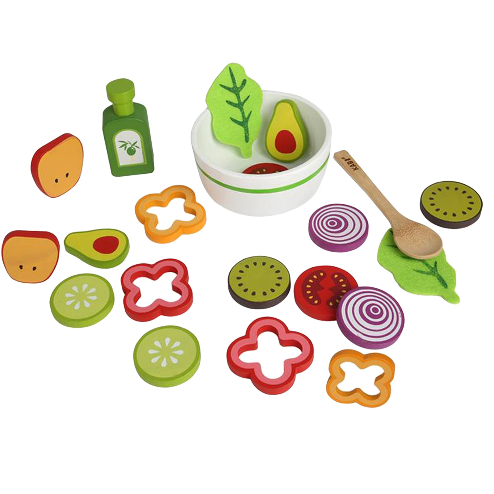 Children's Simulation Fruit and Vegetable ,Garden Salad Wood Play ,Kitchen Play