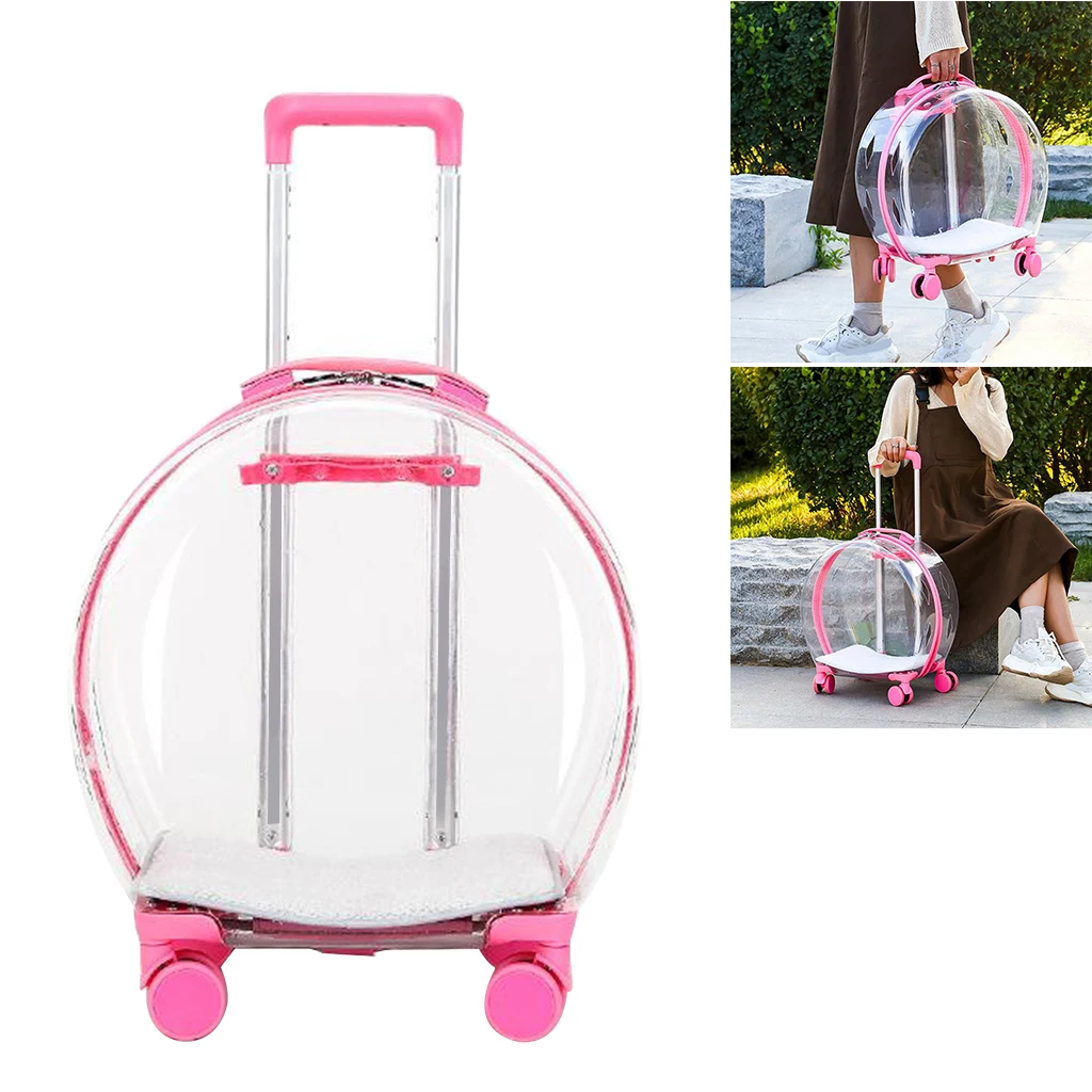Pet Trolley Case Carrier for Cats and Puppies Ventilated Cat Backpack Carrier Comfort for Travel Hiking Walking Outdoor