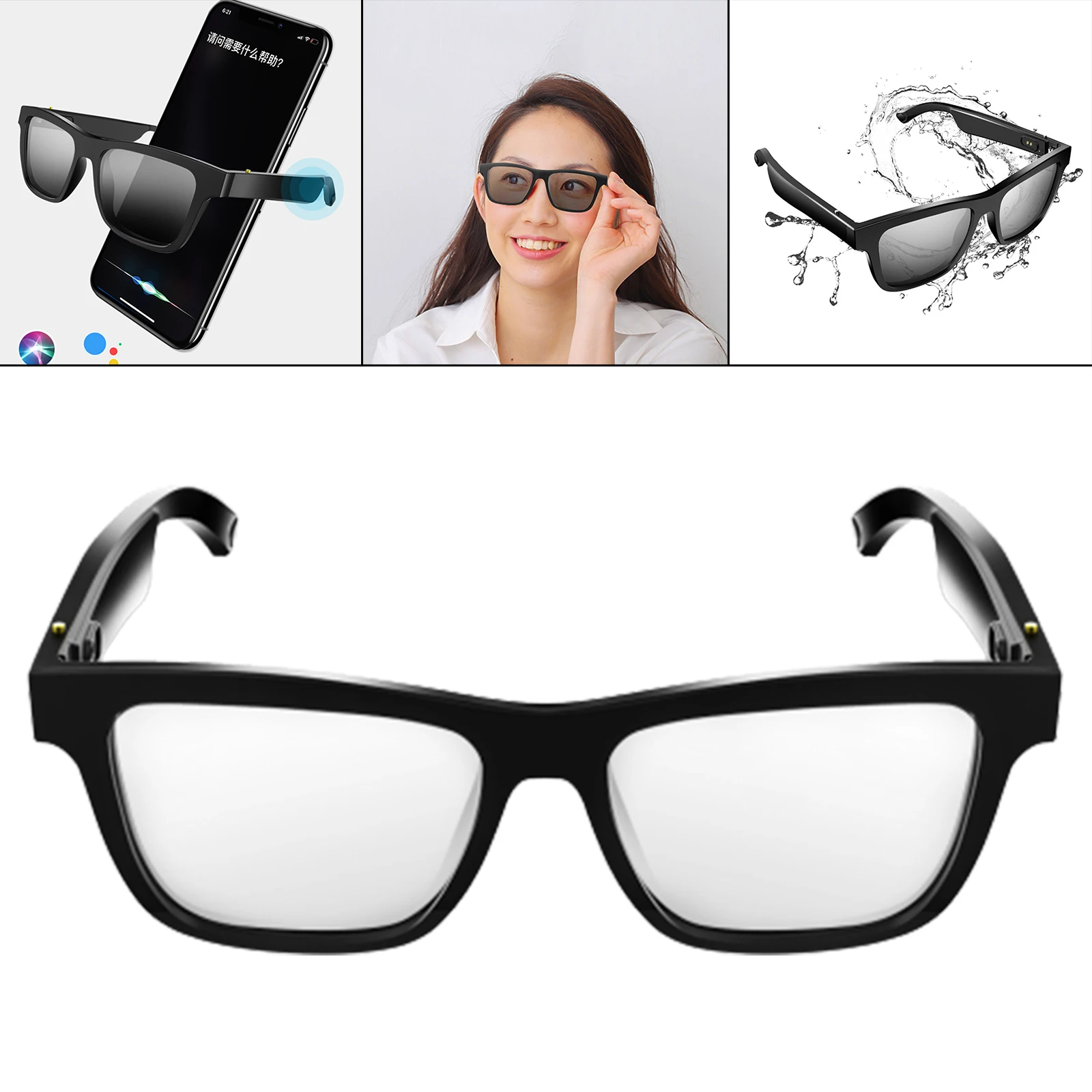 Wireless Smart Glasses with Built-in Mic Open-Ear Headphones for IOS Android for Women and Men