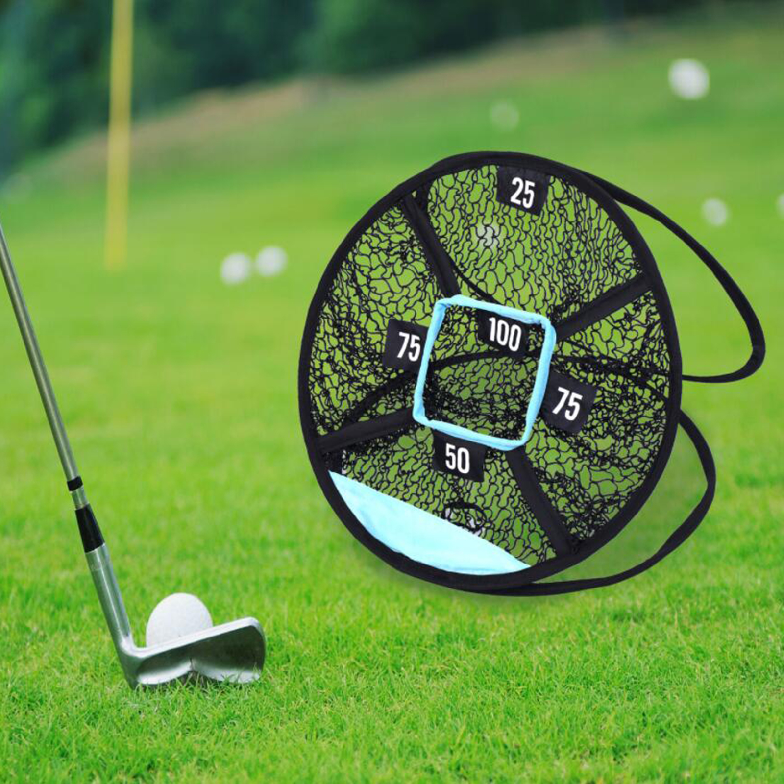 Foldable Golf Chipping Net  Up Putting Training Aid Yard Indoor Driving Range Foldable Hitting 5-Hole Trainer Netting