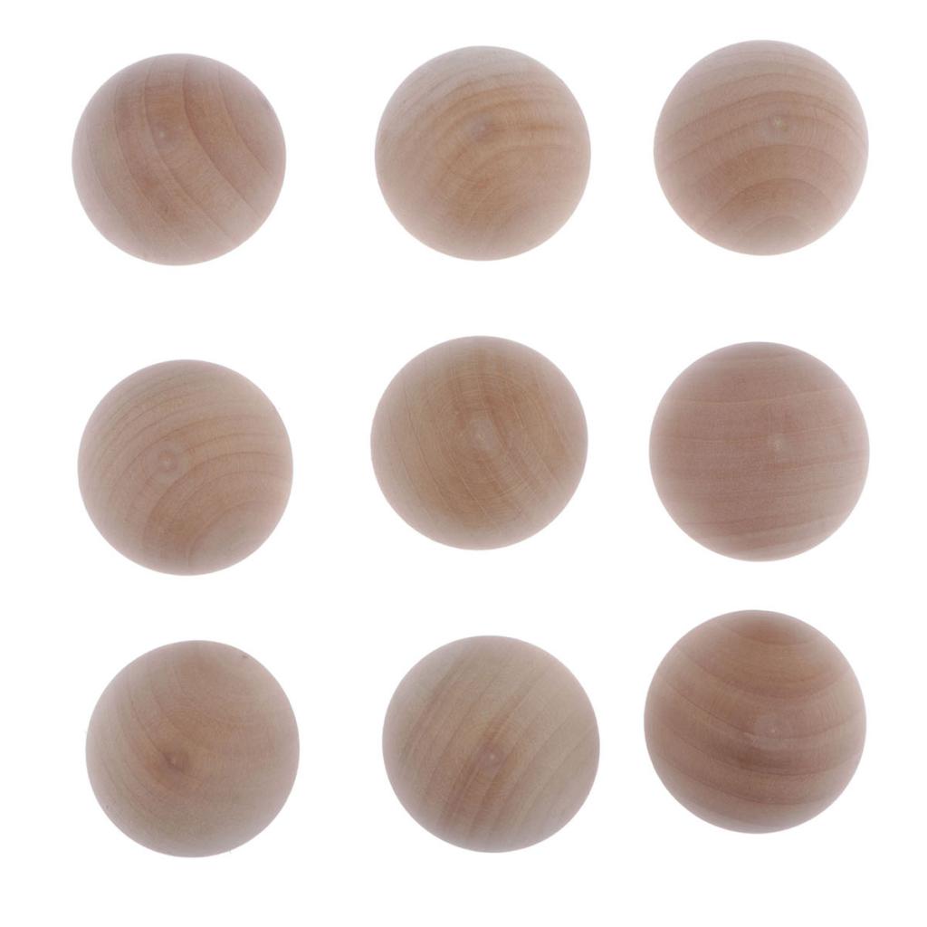MagiDeal 10/set Natural Solid Wood Blocks Hemisphere Ball for Photo Prop 5cm