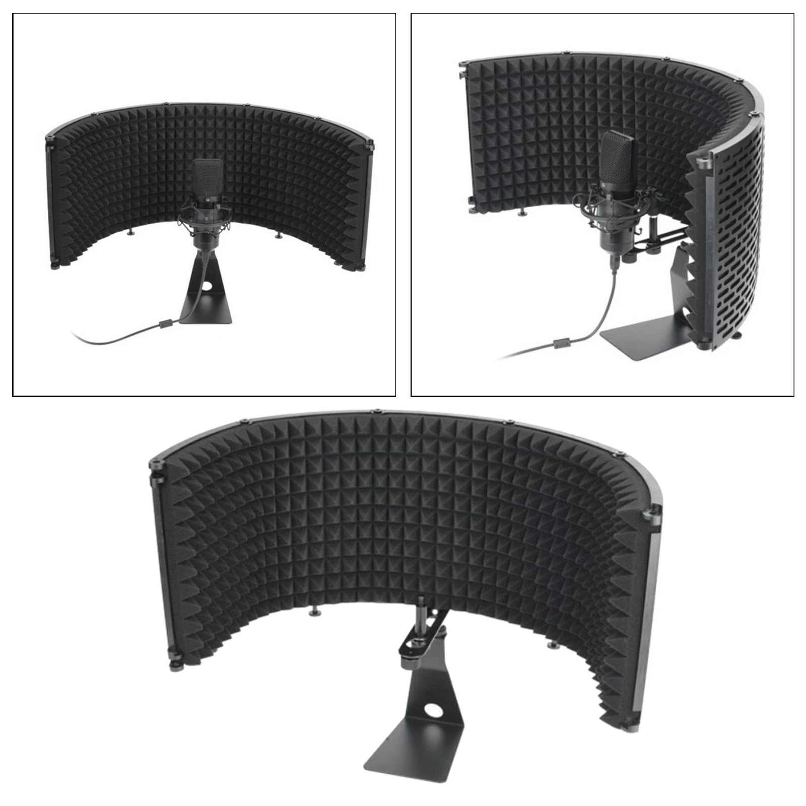 Microphone Isolation Shield, Sound Absorbing Vocal Recording Panel, 5 Panels