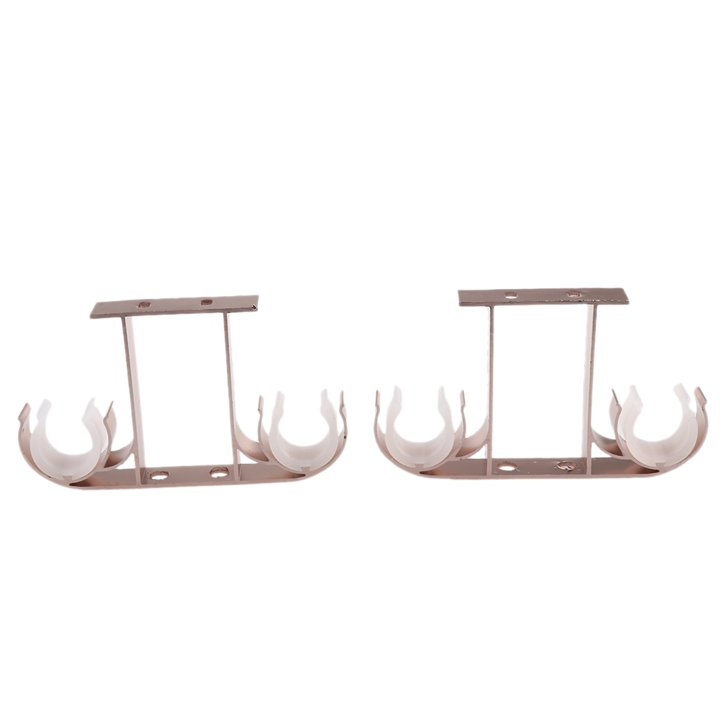 2Pcs Heavy Duty Window Curtain Rod Pole Wall Mount Brackets Hook Holder Curtain Clip Accessories