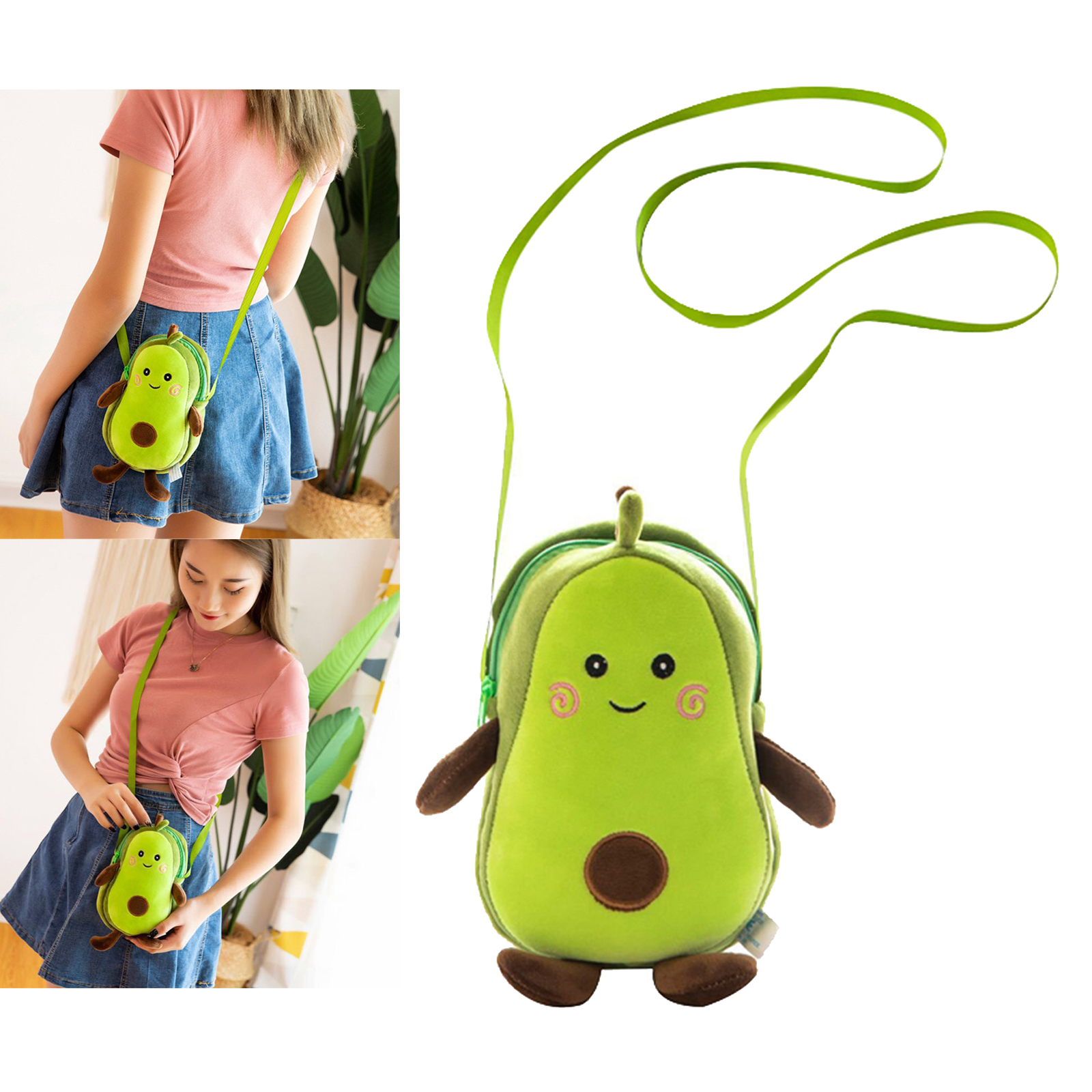 Girls Avocado Shape Shoulder Messenger Bag Tote Messenger Satchel
