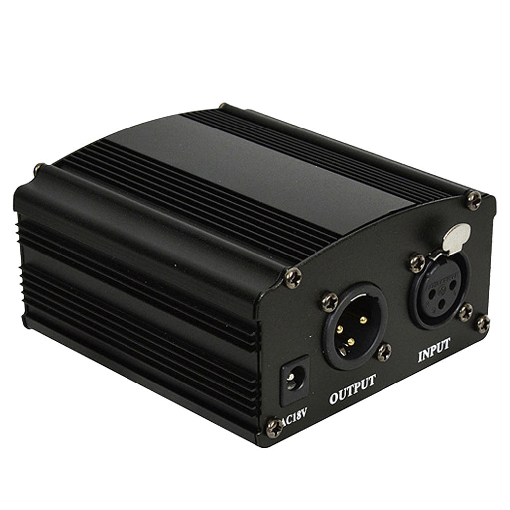 1 Channel 48V Phantom Power Supply w/ Adapter for Condenser Microphones