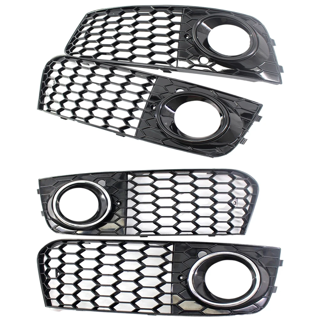 2 Piece Car Fog Light Grille Grill Cover for Audi A4 B8 RS4 09-12 8KD807682