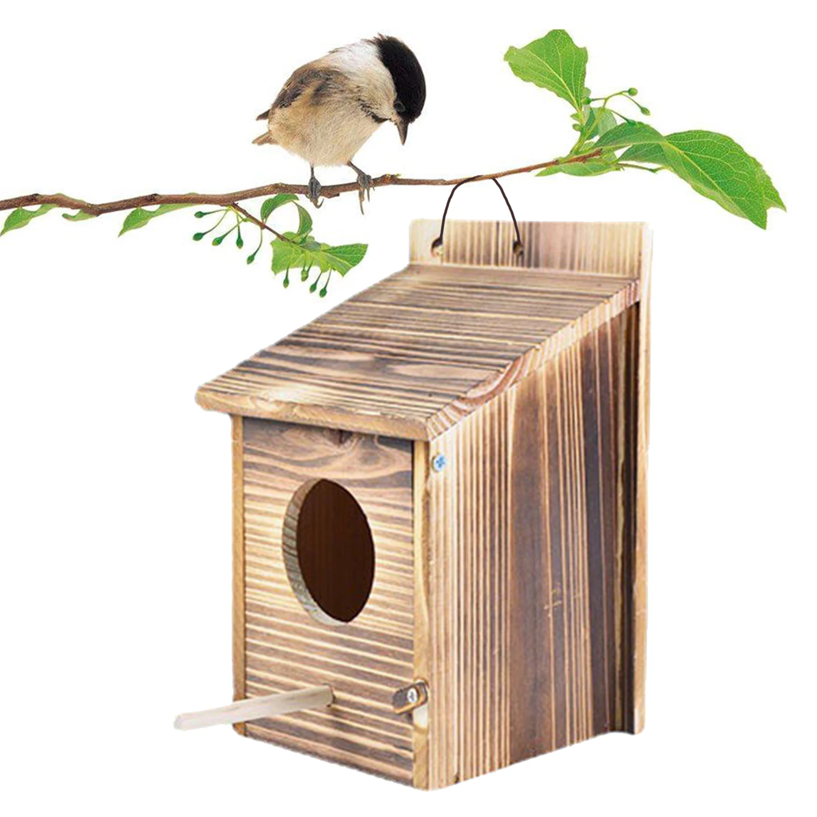 Wood Outdoor Garden Bird House Wall / Tree Mounted Bird Sleeping Nesting Hatching Hut Box