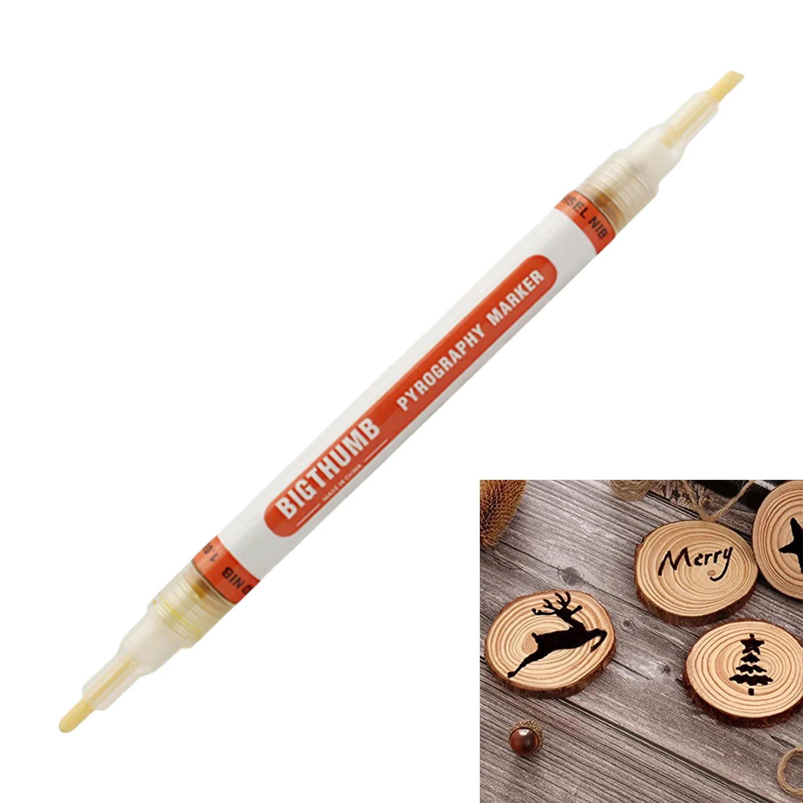 Wood Burning Pen Double Head Marker Scorch Pen Maker DIY Wood Painting Replace Wood Burning Iron Tool for Pyrography Woodworking