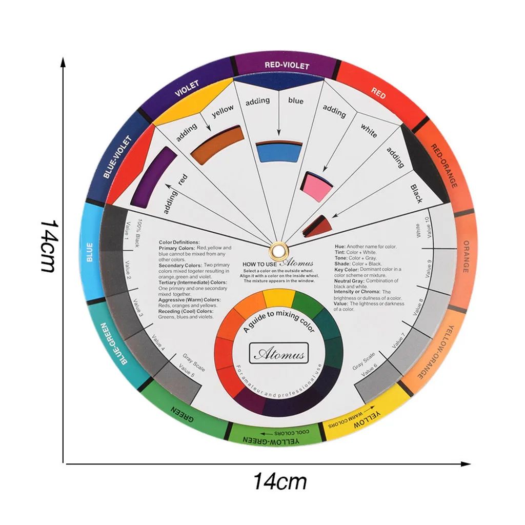 Rotary  Motor Machine Color Wheel Mixing Instructions Diagram  Make Up Set