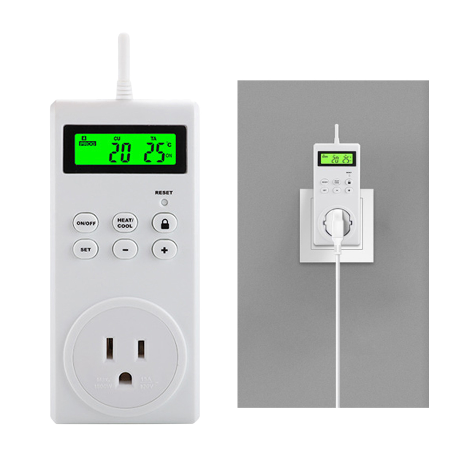 Wireless Socket Digital Thermostat Temperature Controller Temperature Meter US Plug 120V Plug Temperature